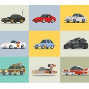 Illustrated movie cars